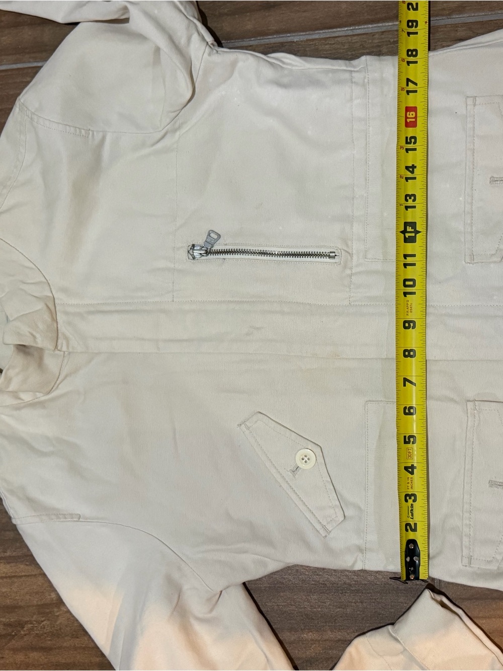 Ralph Lauren Polo Jeans Co. Off-White Cotton Label Detail vintage utility L - Picture 3 of 5